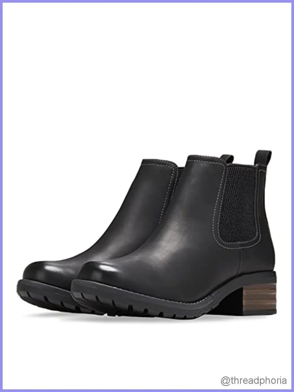 Womens Chelsea Ankle Boots Synthetic Memory Foam Block Heel